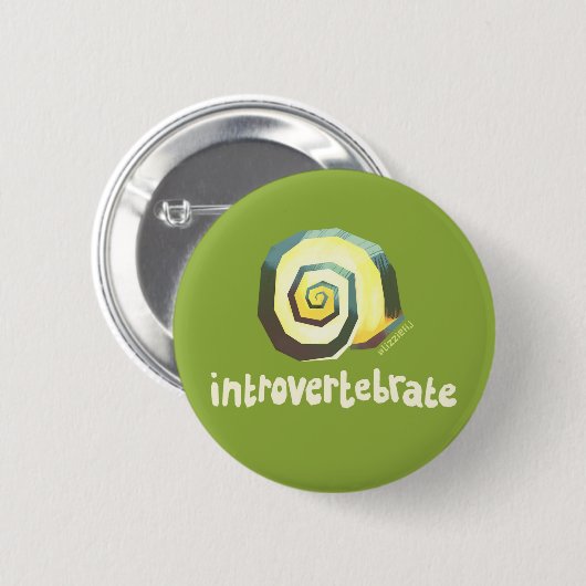 Introvertebrate slakkenbadge ronde button 5,7 cm (Voorkant /achterkant)