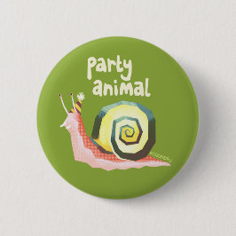 Introvertebrates green party slak badge ronde button 5,7 cm