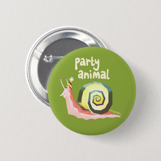 Introvertebrates green party slak badge ronde button 5,7 cm (Voorkant /achterkant)