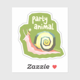 Introvertebrates party slak - kleine sticker