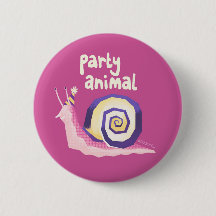 Introvertebrates pink party slak badge