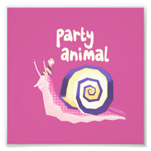 Introvertebrates roze partij slak kleine kunst pri foto afdruk