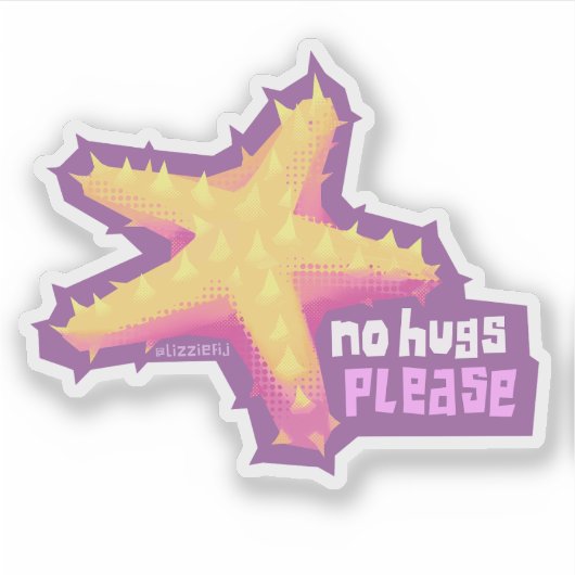 Introvertébrés étoile de mer - petit autocollant (Devant)