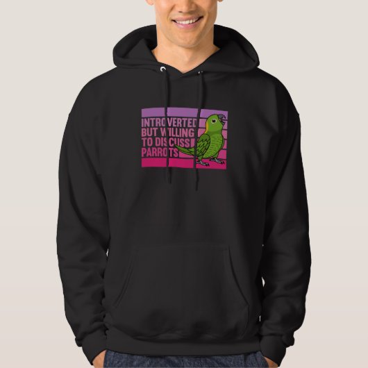Introverted But Parrots Yellow naped Amazon Hoodie (Voorkant)