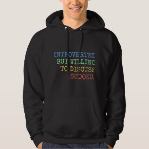 Introverted but willing to bespreking Sudoku Retro Hoodie