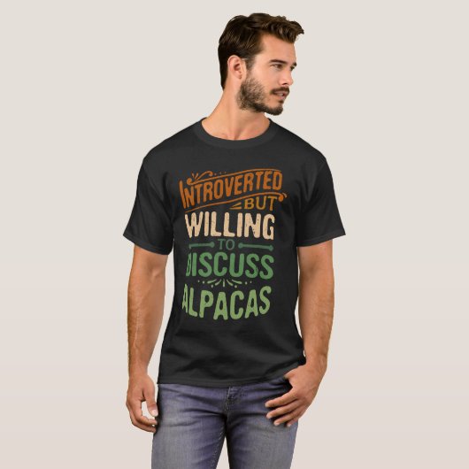 Introverted But Willing To Discuss Alpacas Animal T-shirt (Voorkant volledig)