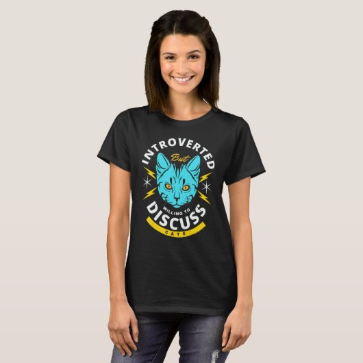 Introverted But Willing To Discuss Cats passionate T-shirt (Voorkant volledig)