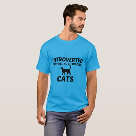 INTROVERTED CATS MAAR WILLEN BESPREKEN T-SHIRT (Voorkant volledig)
