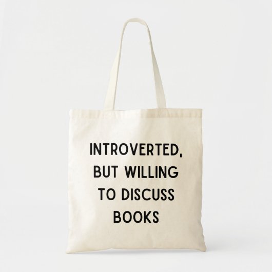 Introverted, maar bereid om boeken canvas tas te b (Voorkant)