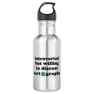 Introverted, maar bereid om cartografie te besprek waterfles 