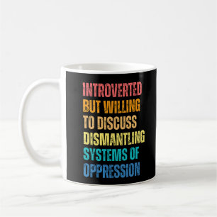Introverted maar bereid om het demonteren te bespr koffiemok
