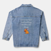 Introverted, maar bereid om het Hondenliefhebber v Denim Jacket (Achterkant)