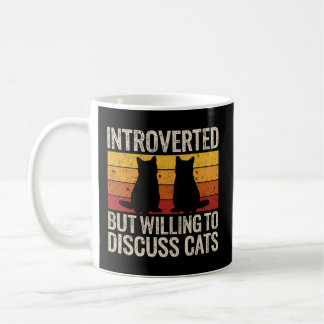 Introverted, maar bereid om katten te bespreken koffiemok