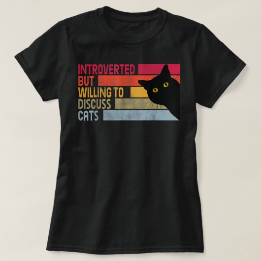 Introverted, maar bereid om katten te bespreken.. t-shirt (Design voorkant)