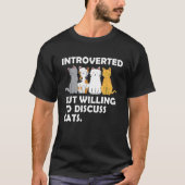 Introverted, maar bereid om katten te bespreken t-shirt (Voorkant)