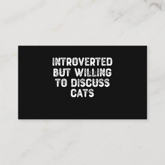 Introverted, maar bereid om katten te bespreken visitekaartje (Voorkant)