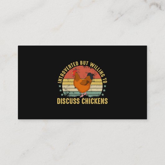 Introverted, maar bereid om over kippen te discuss visitekaartje (Achterkant)