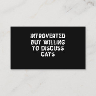 Introverted maar het koelen om katten te bespreken visitekaartje