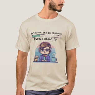 Introverteren in uitvoering – Grappige Retro Pixel T-shirt