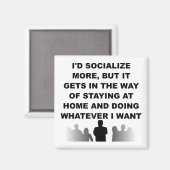 Introverti qui reste à la maison Magnet de frigo d (Recto/Verso)