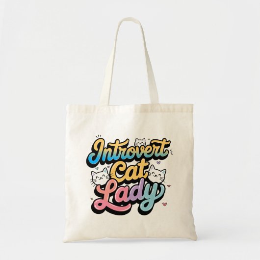 Introvertir Cat Lady Sac fourre-tout (Devant)