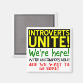 Introvertis unissez-vous Magnet drôle pour réfrigé (Recto/Verso)