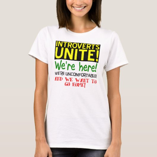 Introvertis Unite Funny T-Shirt (Devant)