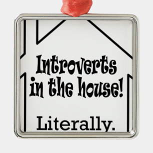 Introverts in huis. metalen ornament