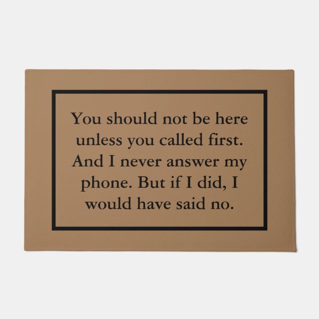 Introvert's Je moet hier niet zijn. Deurmat (Voorkant)