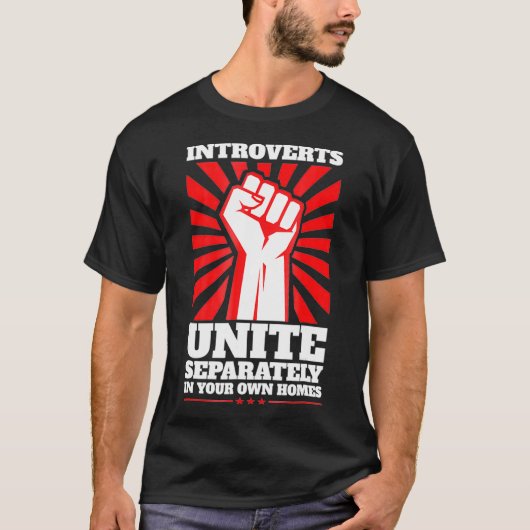 Introverts Unite T  Antisocial  Introvert  T-shirt (Voorkant)