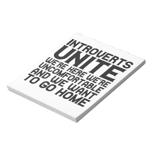 Introverts Unite We re here We're uncomfortabel Notitieblok (Gedraaid)