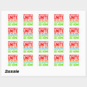 INTROVERTS UNITE WE ZIJN HIER ONVERENIGBAAR... VIERKANTE STICKER (Vel)