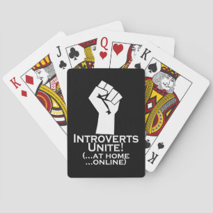 Introverts verenigen, thuis, online, grappig pokerkaarten