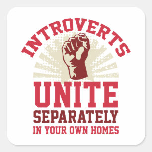 Introverts verenigen vierkante sticker