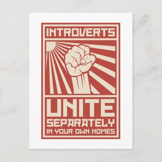 Introverts verenigen zich apart in uw eigen woning briefkaart (Voorkant)