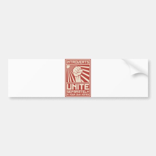 Introverts verenigen zich apart in uw eigen woning bumpersticker (Voorkant)