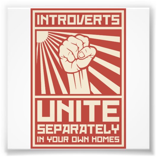 Introverts verenigen zich apart in uw eigen woning foto afdruk (Voorkant)