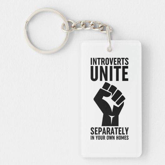 Introverts verenigen zich apart in uw eigen woning sleutelhanger (Voorkant)