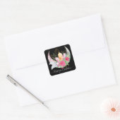 Intuïtie Crystals Moon Feathers Flowers Boho Vierkante Sticker (Envelop)