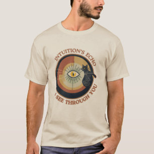INTUÏTIE'S ECHO: IK ZIE DOOR JE HEEN - ZWARTE KAT T-SHIRT
