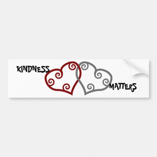 Intwind harten Kindness Materie Bumpersticker (Voorkant)