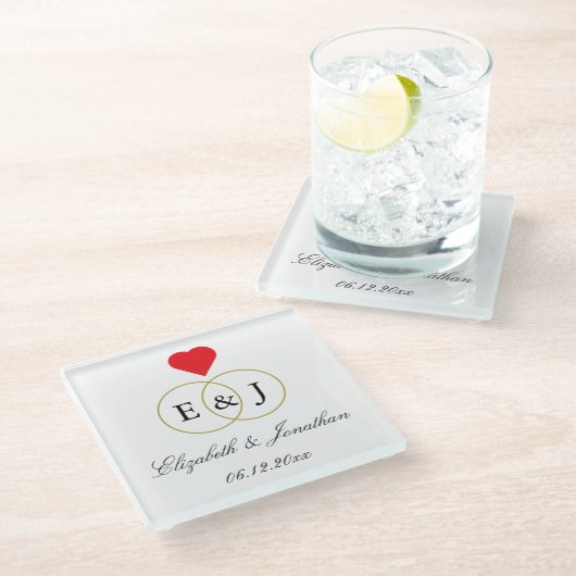 Intwind Rings Wedding Glazen Onderzetter (Schuin)