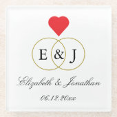 Intwind Rings Wedding Glazen Onderzetter (Voorkant)