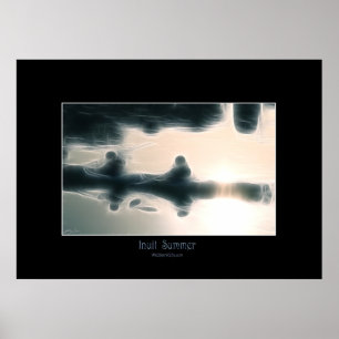 INUIT ÉTÉ Eskimo Kayak Poster d'art