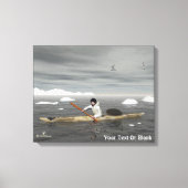Inuit Kayak Canvas Afdruk (Voorkant)