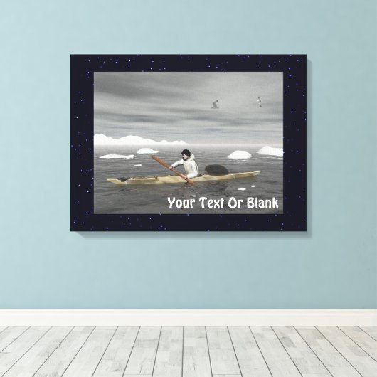 Inuit Kayak Canvas Afdruk (Insitu (Houten vloer))