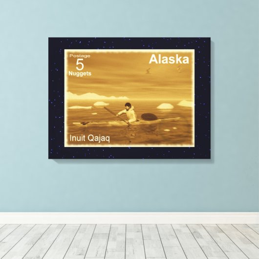 Inuit Kayak Canvas Afdruk (Insitu (Houten vloer))