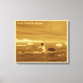 Inuit Kayak - Sepia Canvas Afdruk (Voorkant)