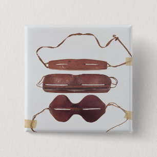 Inuit-zon/sneeuwbril Vierkante Button 5,1 Cm