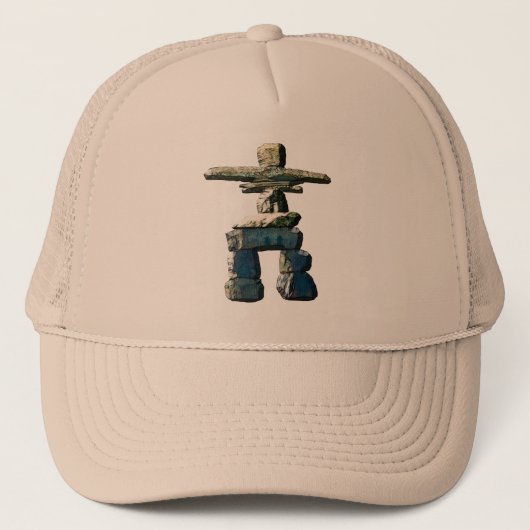 Inukshuk Native American Spirit Stones Trucker Pet (Voorkant)
